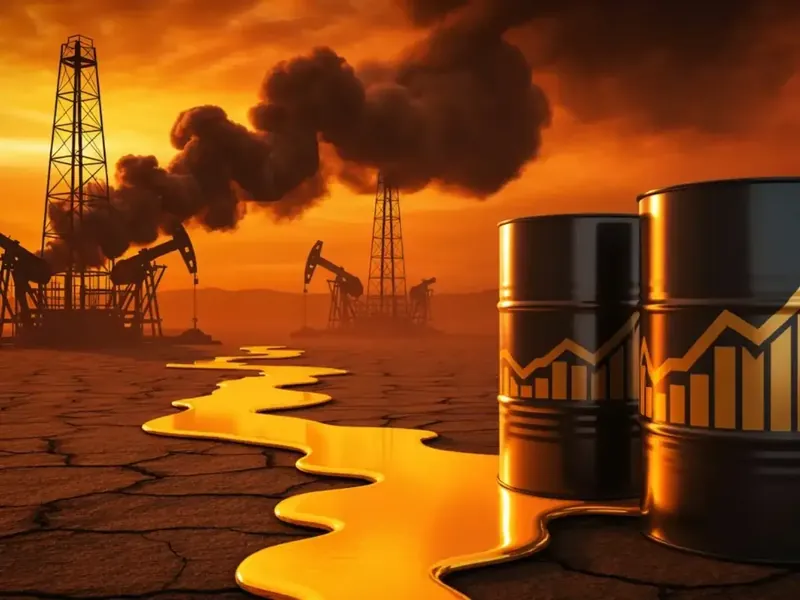 Oil barrels with a declining graph overlay