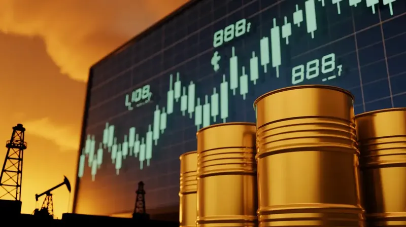 Oil barrels with rising price graph
