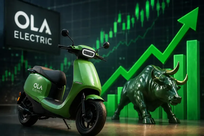 Ola Electric scooter showroom with customers