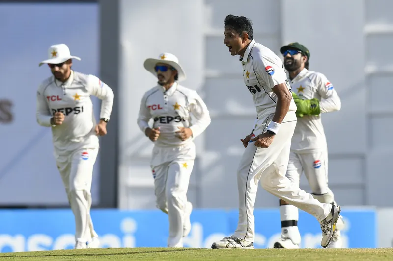 Cricket match at Tarouba with players on the field
