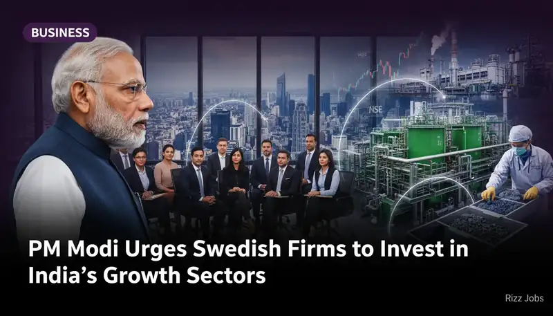 PM Modi Urges Swedish Firms to Invest in India’s Growth Sectors — Rizz Jobs