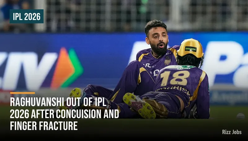 Raghuvanshi Out of IPL 2026 After Concussion and Finger Fracture — Rizz Jobs