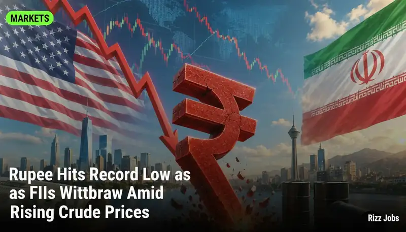 Rupee Hits Record Low as FIIs Withdraw Amid Rising Crude Prices — Rizz Jobs