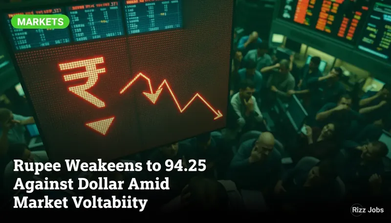 Rupee Weakens to 94.25 Against Dollar Amid Market Volatility — Rizz Jobs
