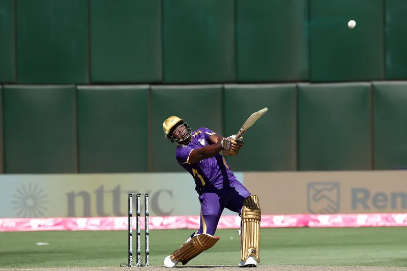 Andre Russell celebrating during a T20 cricket match