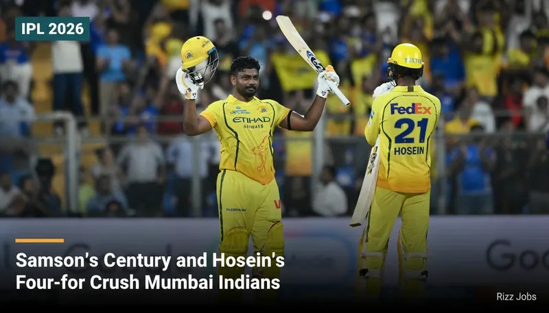 Samson's Century and Hosein's Four-for Crush Mumbai Indians — Rizz Jobs