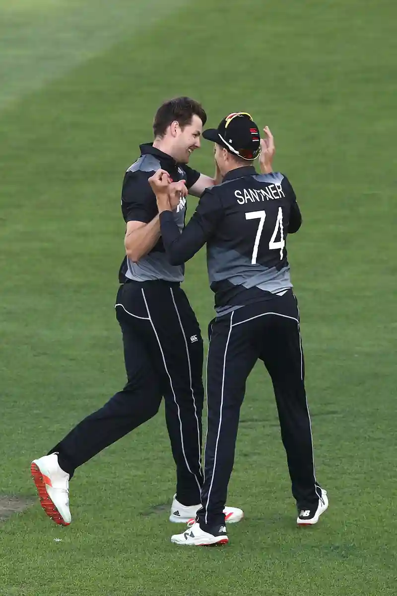 Jacob Duffy bowling during a cricket match