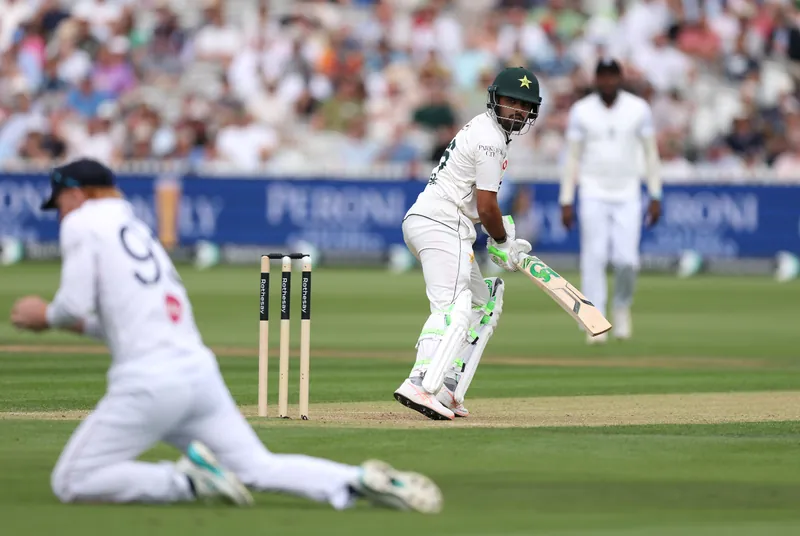 Pakistan cricket team in action during a Test match