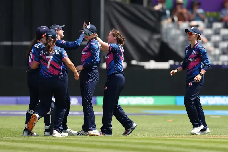 Scotland cricket team in action during a T20 match
