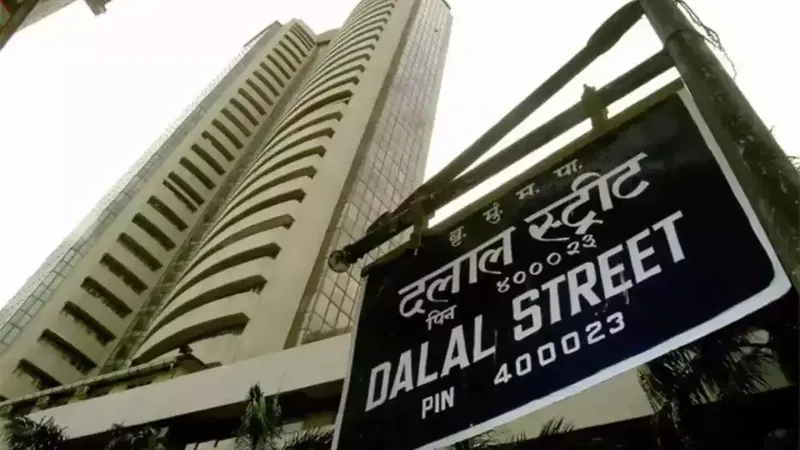 Stock market display board showing Sensex and Nifty indices