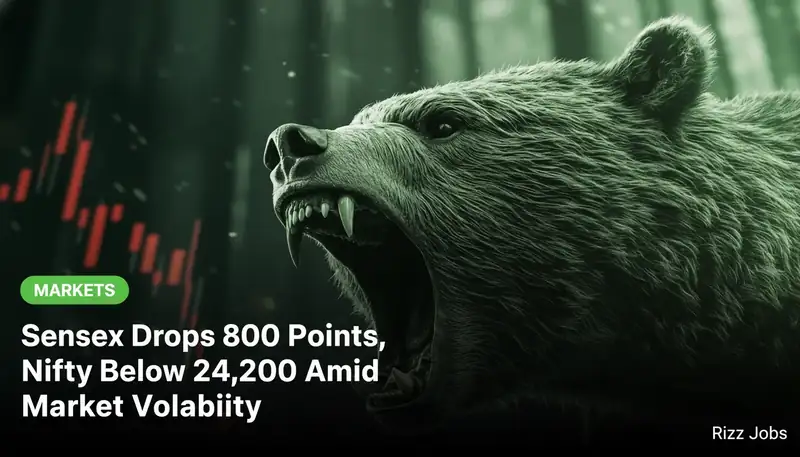 Sensex Drops 800 Points, Nifty Below 24,200 Amid Market Volatility — Rizz Jobs