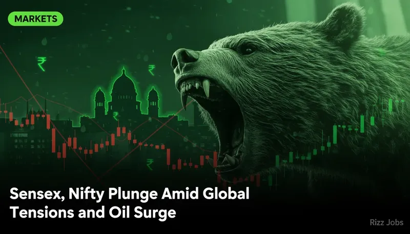Sensex, Nifty Plunge Amid Global Tensions and Oil Surge — Rizz Jobs