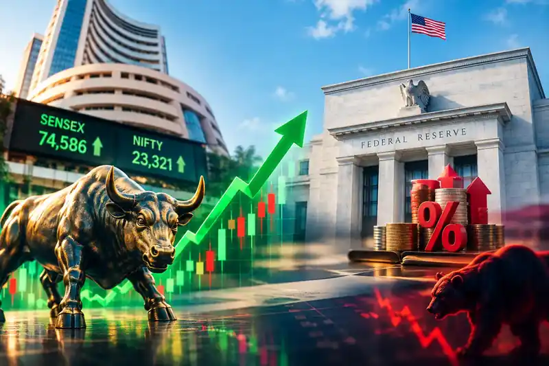 Stock market graph showing upward trend