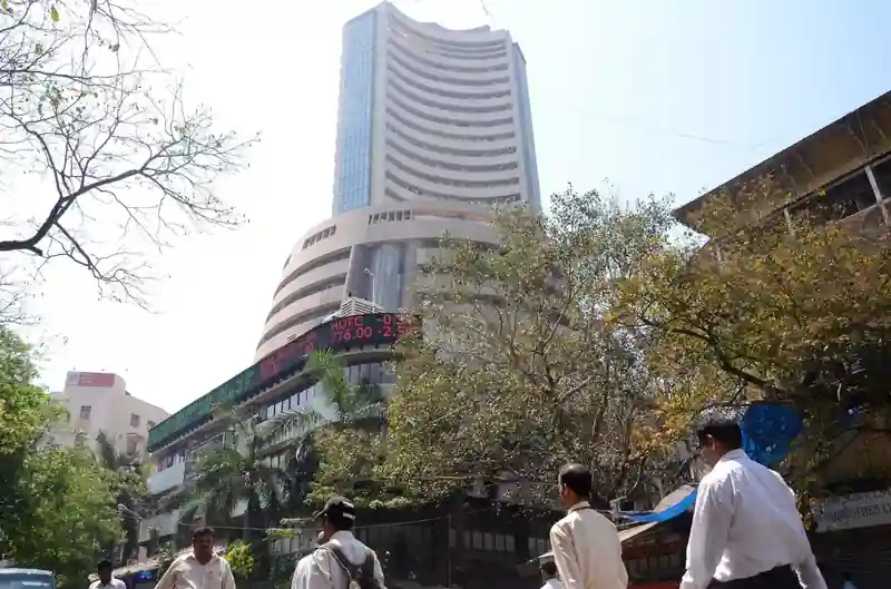 Stock market graph showing Sensex and Nifty levels