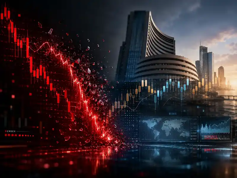 Stock market graph showing fluctuations in Sensex