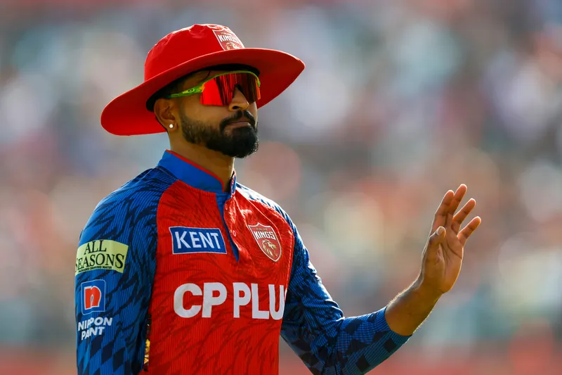 Shreyas Iyer playing cricket in Indian team jersey
