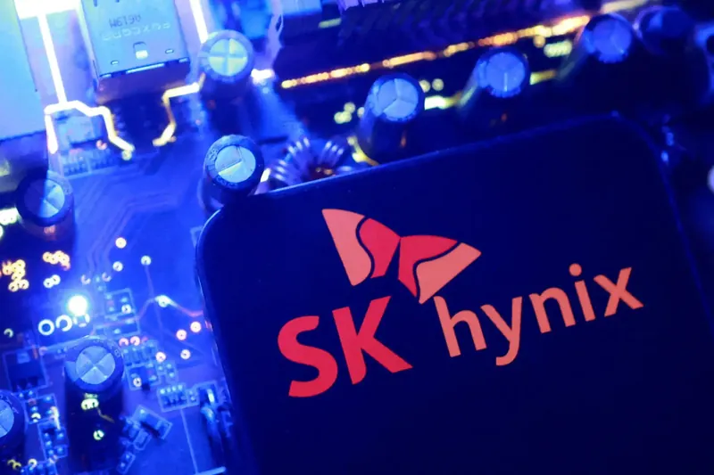 SK Hynix logo with Nasdaq ticker symbol
