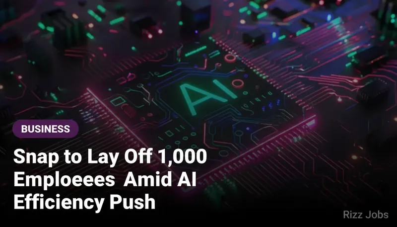 Snap to Lay Off 1,000 Employees Amid AI Efficiency Push — Rizz Jobs