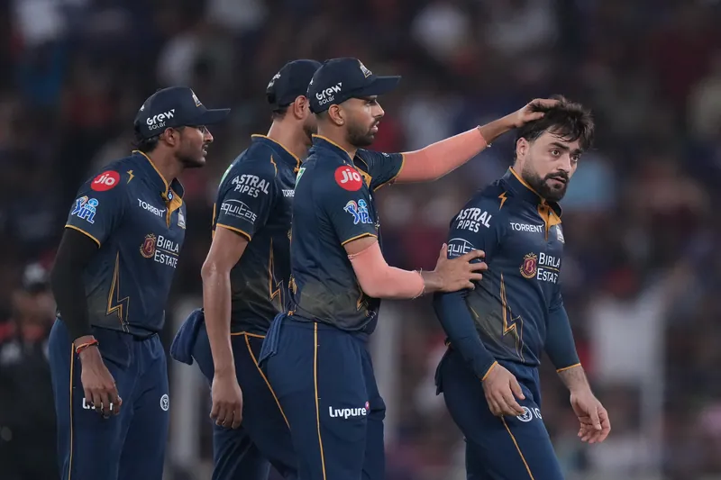 Gujarat Titans' team during an IPL match