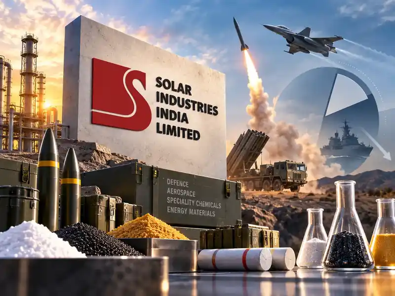 Solar Industries and Omnia Holdings logos with stock market graph