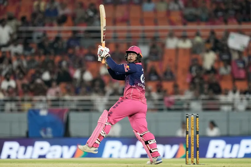 Sooryavanshi hitting a six during IPL 2026 match
