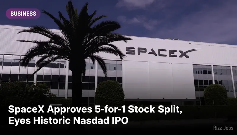 SpaceX Approves 5-for-1 Stock Split, Eyes Historic Nasdaq IPO — Rizz Jobs