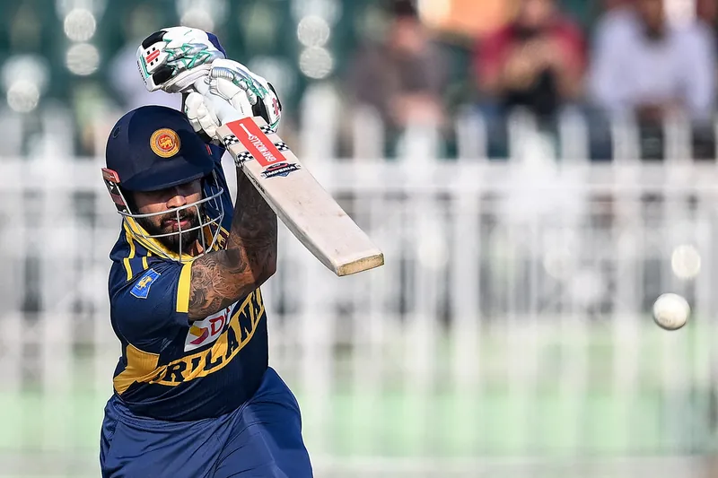 Kusal Mendis playing cricket for Sri Lanka