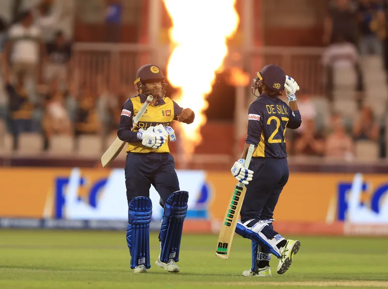 Sri Lankan cricket team celebrating a victory on the field