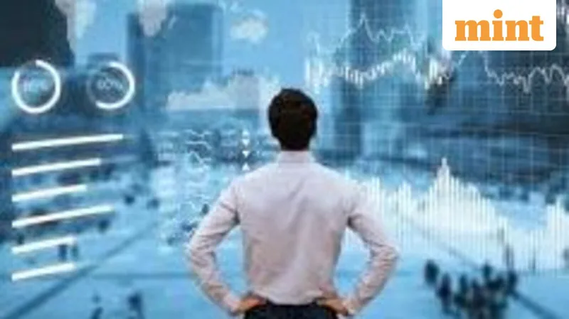 Stock market display board showing declining numbers