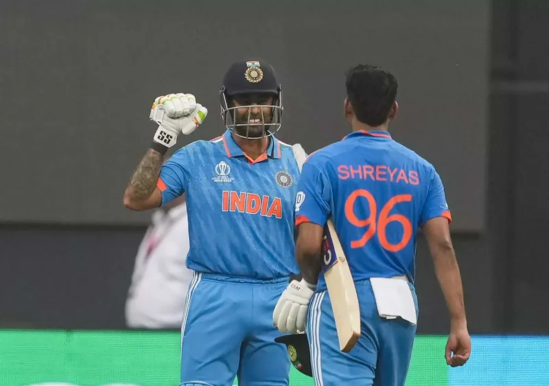 Suryakumar Yadav and Shreyas Iyer during a cricket match