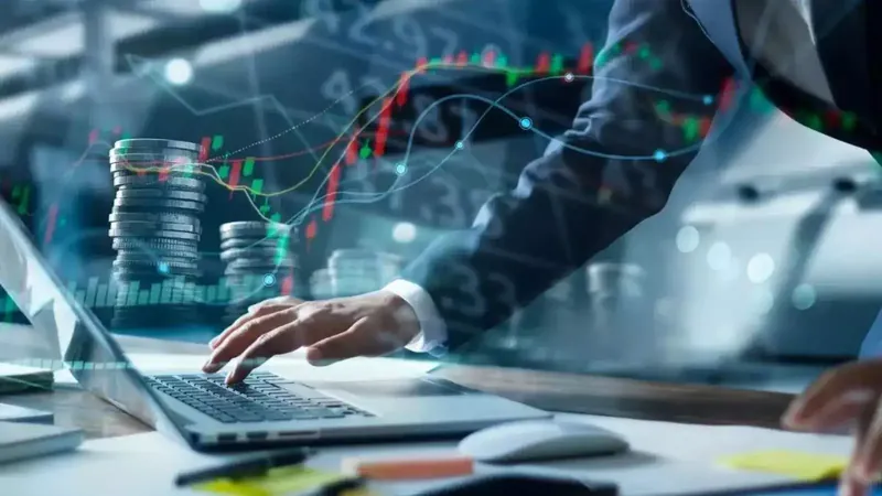 TeamLease Services logo with stock market chart in the background