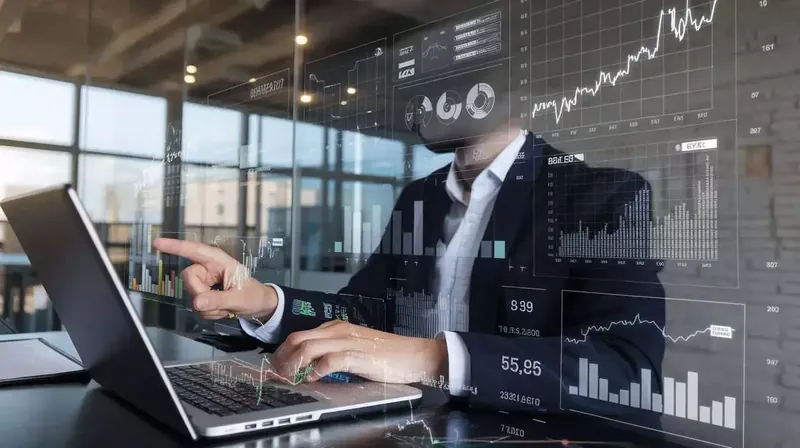 Stock market analysis with charts and graphs