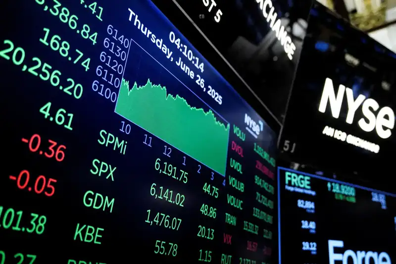 Stock market graph showing upward trend