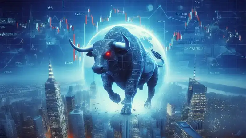 US stock market indices showing record highs on a digital display