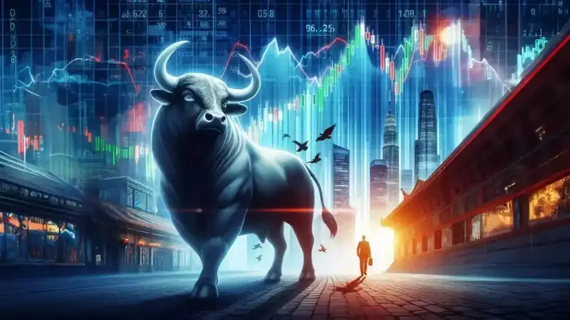 Stock market graph showing upward trend