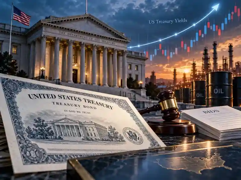 U.S. Treasury building with American flag