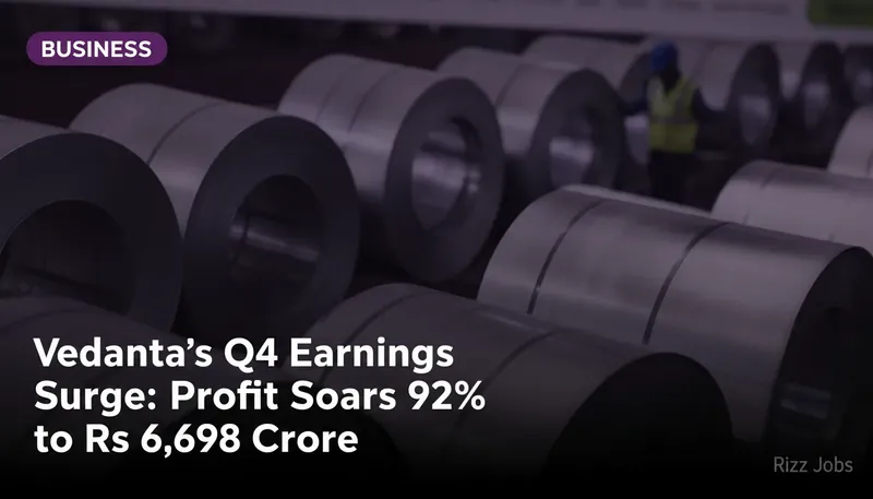 Vedanta's Q4 Earnings Surge: Profit Soars 92% to Rs 6,698 Crore — Rizz Jobs