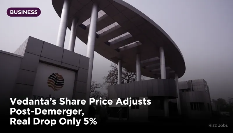 Vedanta's Share Price Adjusts Post-Demerger, Real Drop Only 5% — Rizz Jobs