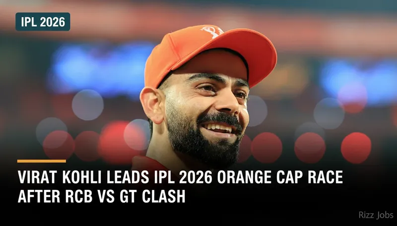 Virat Kohli Leads IPL 2026 Orange Cap Race After RCB vs GT Clash — Rizz Jobs