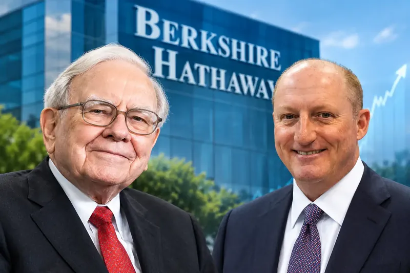 Warren Buffett and Howard Buffett at a Berkshire Hathaway meeting