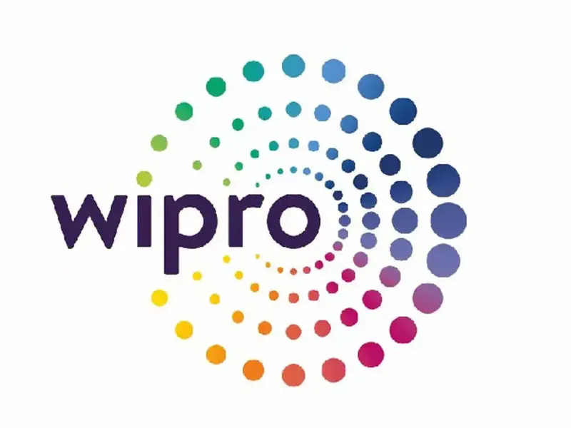 Wipro logo on a stock market graph background