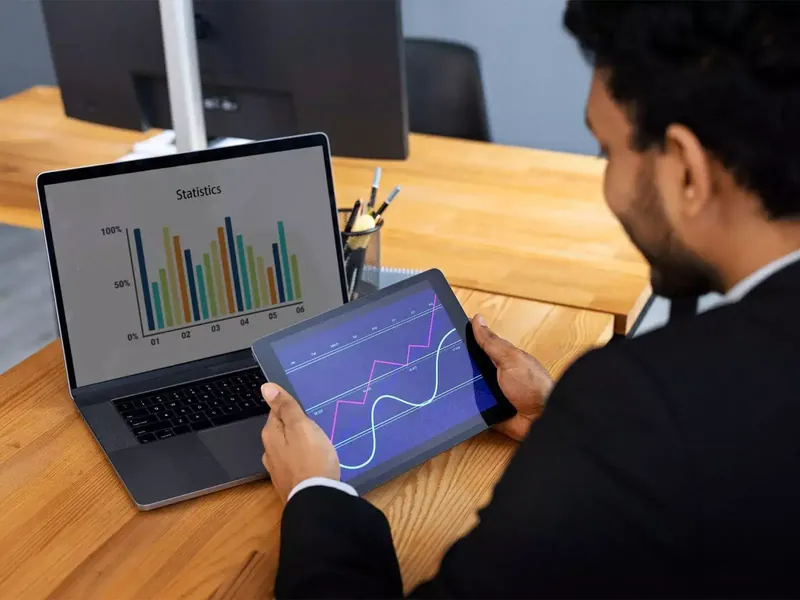 Stock market chart showing bullish trends