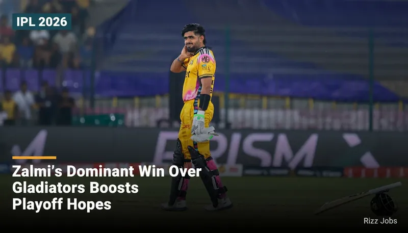 Zalmi's Dominant Win Over Gladiators Boosts Playoff Hopes — Rizz Jobs