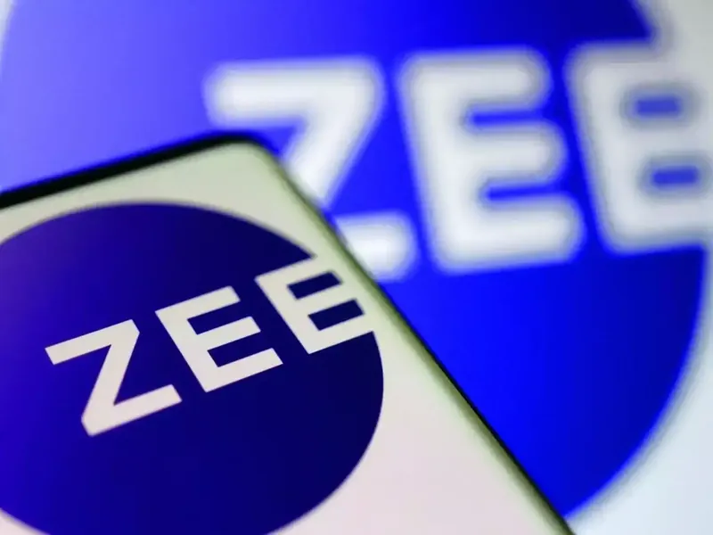 Zee Entertainment logo with stock market graph